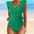 thumbnail image 2 of MHFRRA Womans Swimsuit Women's Swimsuits Cute Bathing Suit Ruffle V Neck Swimwear XXL, 2 of 5