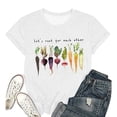 thumbnail image 4 of VNKIDY Women's T-Shirt Letter Graphic Short Sleeve Tees Crewneck Casual Veggie Print Soft Lightweight Top For Daily Outdoor Wear Cozy Top, 4 of 4