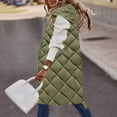 thumbnail image 2 of Womens Quilted Long Puffer Vest Jacket with Hood, Sleeveless Winter Down Coats Waistcoat Casual Warm Parkas Overcoat (Medium, Army Green), 2 of 6