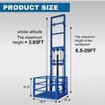 thumbnail image 5 of Heavy Duty Electric Hydraulic Lift Platform, 2200lbs Capacity Vertical Freight Elevator, 23ft Wall-Mounted Cargo Lift for Home, Warehouse and Factory, 1500W Power Hoist System, Blue, 5 of 9