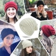thumbnail image 7 of Muryobao Womens Winter Warm Knitted Hat Satin Silk Lined Cable Knit Beanie Chunky Slouchy Skull Cap White, 7 of 7