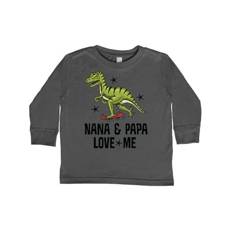 

Inktastic Nana and Papa Love Me Dinosaur Grandson Gift Toddler Boy Girl Long Sleeve T-Shirt