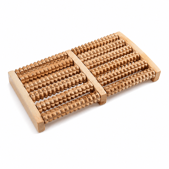 DIFELOP Foot Roller Massager, Large Wooden Foot Massager Roller with 5 Acupressure Rows for Plantar Fasciitis, Heel Pain, Arch Pain and Foot Fatigue Relief