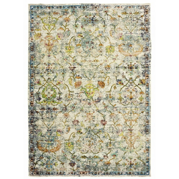4â€™ x 6â€™ Beige Abstract Garden Area Rug