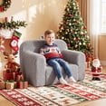 thumbnail image 4 of Costway Kids Couch Portable Toddler Sofa with Handle Anti-slip Base Removable Comfy Chair Gray, 4 of 10
