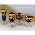 thumbnail image 3 of Interglass - Italy, Red Crystal Cognac Snifters Goblets, Vintage Design, 24K Gold Hand Decorated, 10 Oz, SET OF 2, 3 of 4