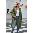 thumbnail image 7 of Double Breasted Spring Fall Women Solid Color Lapel Long Casual Trench Coat, 7 of 7