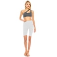 thumbnail image 4 of ALWAYS Women's 8" High Waist Soft Athletic Yoga Legging Shorts White Extra Plus Size, 4 of 6