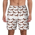 thumbnail image 3 of Uemuo Dachshund Dog Puppy Pattern Mens Swim Trunks Quick Dry Board Shorts with Mesh Lining, Stretch Beach Shorts Quick Dry No-Chafing Board Shorts-XX-Large, 3 of 9