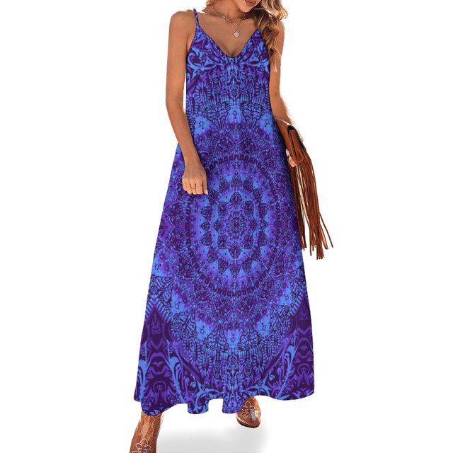 Vestido sin mangas Indigo Mandala vestidos para mujer vestido de manga larga vestidos para mujer 2024 diseñador de lujo fiesta