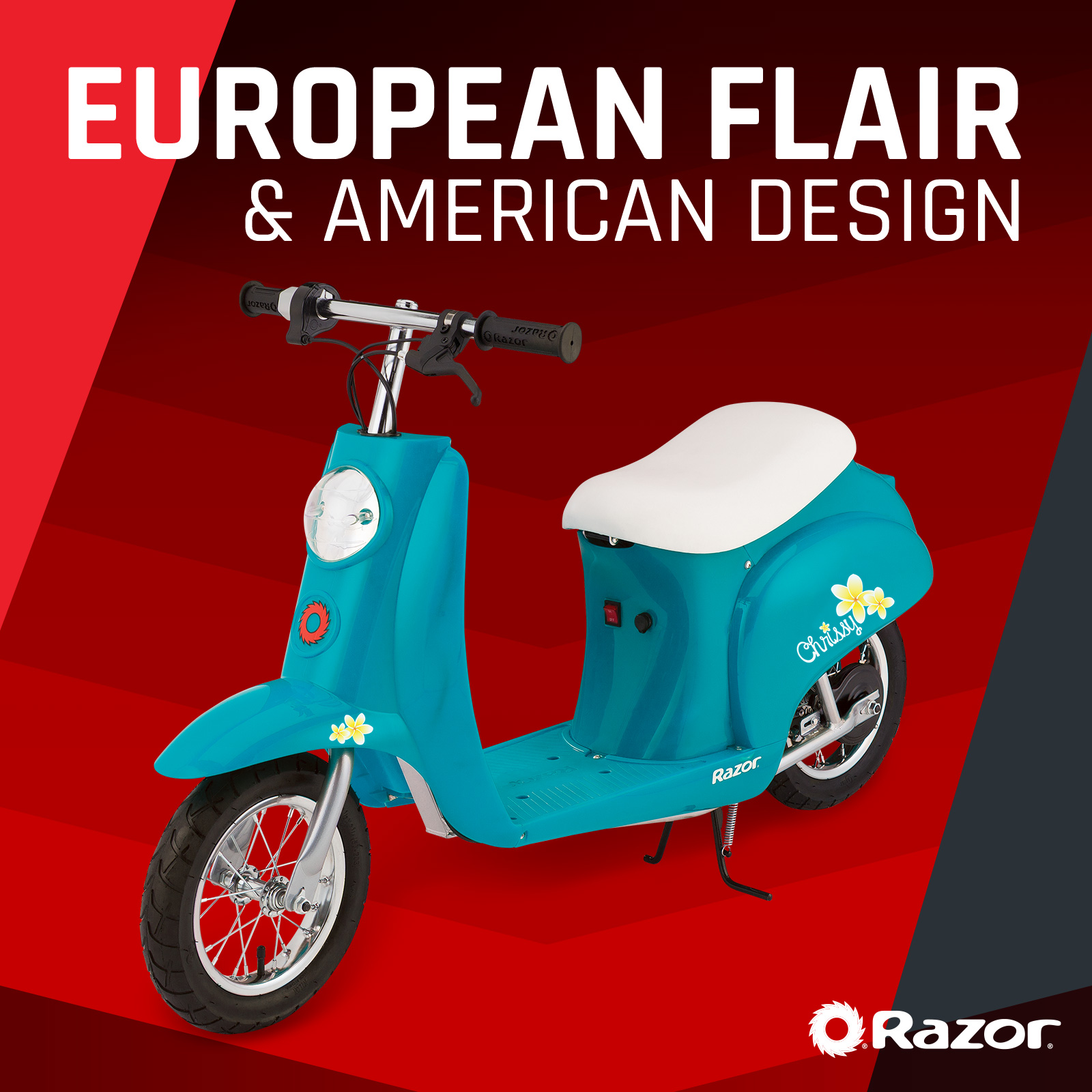 Razor Pocket Mod - Chrissy Turquoise, 24V Miniature Euro-Style Seated Electric Scooter, up to 15 mph - image 4 of 9