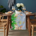 thumbnail image 2 of Easter Bunny Table Runner - 108 Inch Long, Kitchen Dining Table Runner Dresser Scarves, Spring Easter Eggs Chicken Blue Wood Farmhouse Decor for Coffee Tables Wedding Party Banquet, 2 of 8