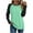 Green, variant on FNFHFY Shirts for Women Baseball Style Raglan Sleeve Tops Trendy Color Block T-shirt Loose Fit Crewneck Shirt