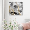 thumbnail image 3 of Runway Avenue Abstract Wall Art Canvas Prints 'Even More Love SILVER GOLD' Watercolor - Black, Gold, 3 of 4