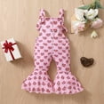 thumbnail image 2 of Odeerbi Baby Girls Clothes Toddler Jumpsuit Outfit Valentine Love Jumpsuits Cartoon Printing Strap Romper Pants Pink, 2 of 8