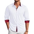 thumbnail image 1 of Camisa de vestir Barry.Wang White para hombre de manga larga de negocios, 1 of 5