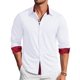 thumbnail image 1 of Camisa de vestir Barry.Wang White para hombre de manga larga de negocios, 1 of 5