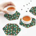 thumbnail image 7 of Pofeuu Turkey And Thanksgiving1 Print Leather Coasters Set of 6, Round Cups Mugs Mat Pad for Home Kitchen Heat Resistant Drink Coasters,Hexagon, 7 of 7