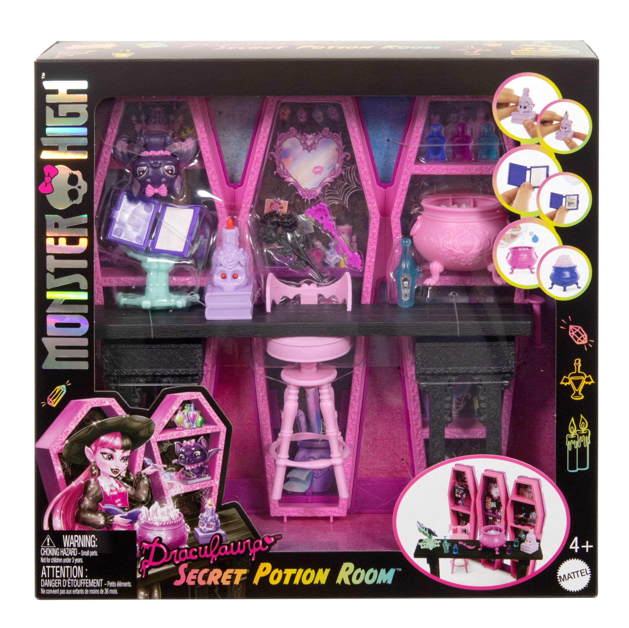 Monster High Draculaura Secret Potion Room Doll Playset with 12+ Accessories [Walmart Exclusive]