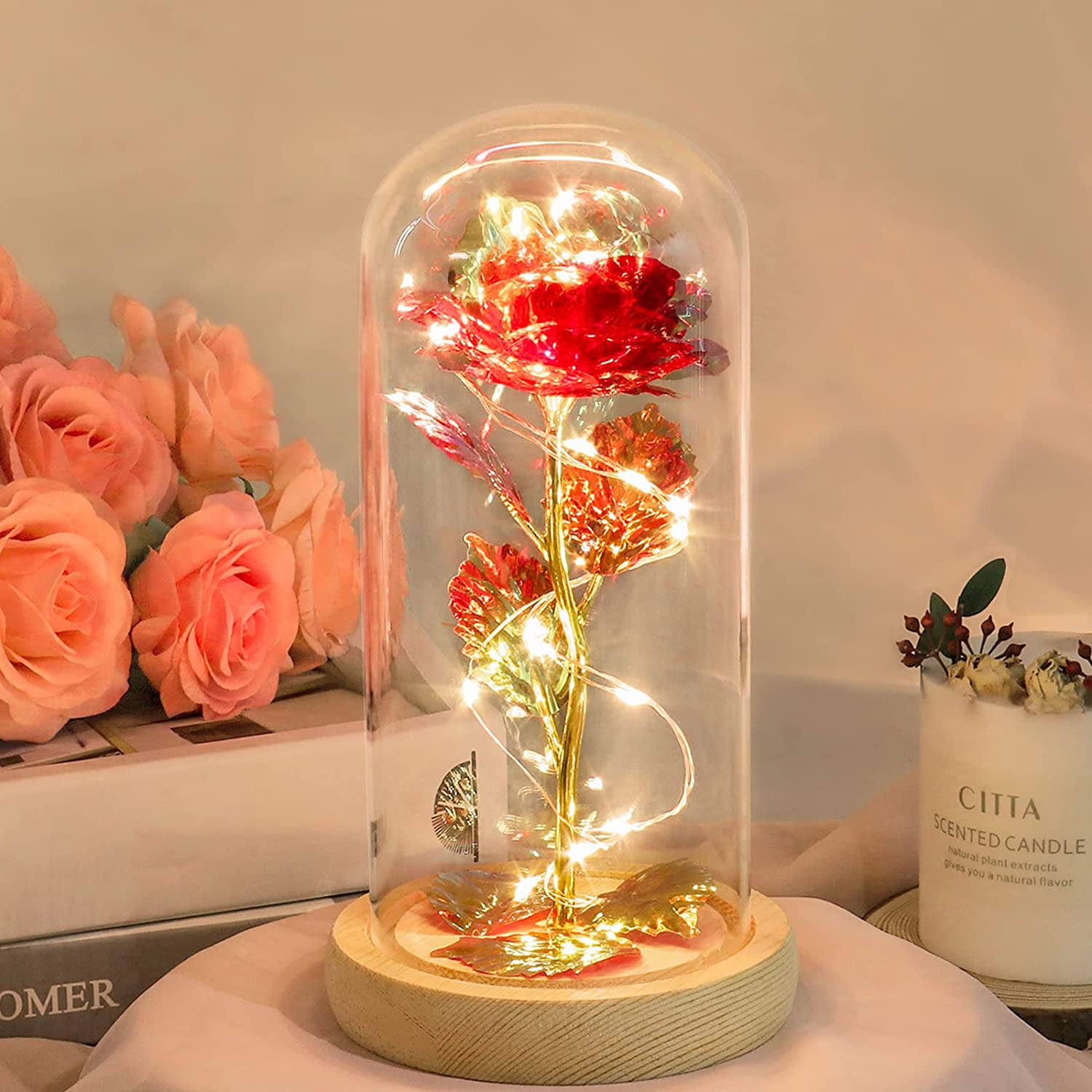  Tongtai Christmas Rose Flower Gifts for Women, Womens Gifts for  Christmas, Anniversary Birthday Wedding Gifts for Women Mom Mother,  Colorful Light Up Rose in Glass Dome : Home & Kitchen