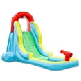 thumbnail image 1 of Deluxe Inflatable Water Slide Park - Heavy-Duty Nylon for Outdoor Fun - Climbing Wall, Slide, & Small Splash Pool - Easy to Set Up & Inflate with Included Air Pump & Carrying Case, 1 of 8