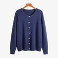 thumbnail image 6 of Womens Sweaters Round Neck Long Sleeve Cardigan Autumn And Winter Models Of Classic Versatile Basic Knitwear Large Size Jacket Fall Clothes For Women ,Blue, 6 of 8