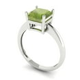 thumbnail image 2 of 2 ct Asscher Cut Natural Peridot Solitaire 14K White Gold Womens Engagement Ring, 2 of 5