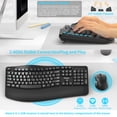 thumbnail image 3 of RECCAZR Ergonomic Wireless Keyboard and Mouse Combo, Leather Cushioned Palm Rest, Wave Keys, 3-Level DPI Adjustable Wireless Ergonomic Mouse for Windows, Mac OS Desktop/Laptop/PC（Black), 3 of 9