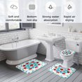 thumbnail image 6 of Country Bathroom Rugs Set Vintage Modern Bohemian Tribal Ethnic Non Slip Absorbent Soft Bath Mats 3 Piece Set with Bathroom Rug, U-Shaped Floor Mat, Toilet Seat Cover Large Size, 6 of 9