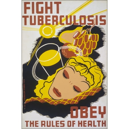 24"x36" Gallery Poster, WPA Tuberculosis poster created between 1936 and 1941