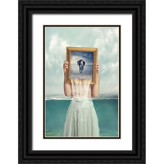Bowen, Baden 13x18 Black Ornate Wood Framed with Double Matting Museum Art Print Titled - Deeper