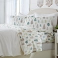 thumbnail image 5 of Great Bay Home Printed Velvet Plush Warm and Cozy Fleece Sheet Set  (Queen, Trees), 5 of 6
