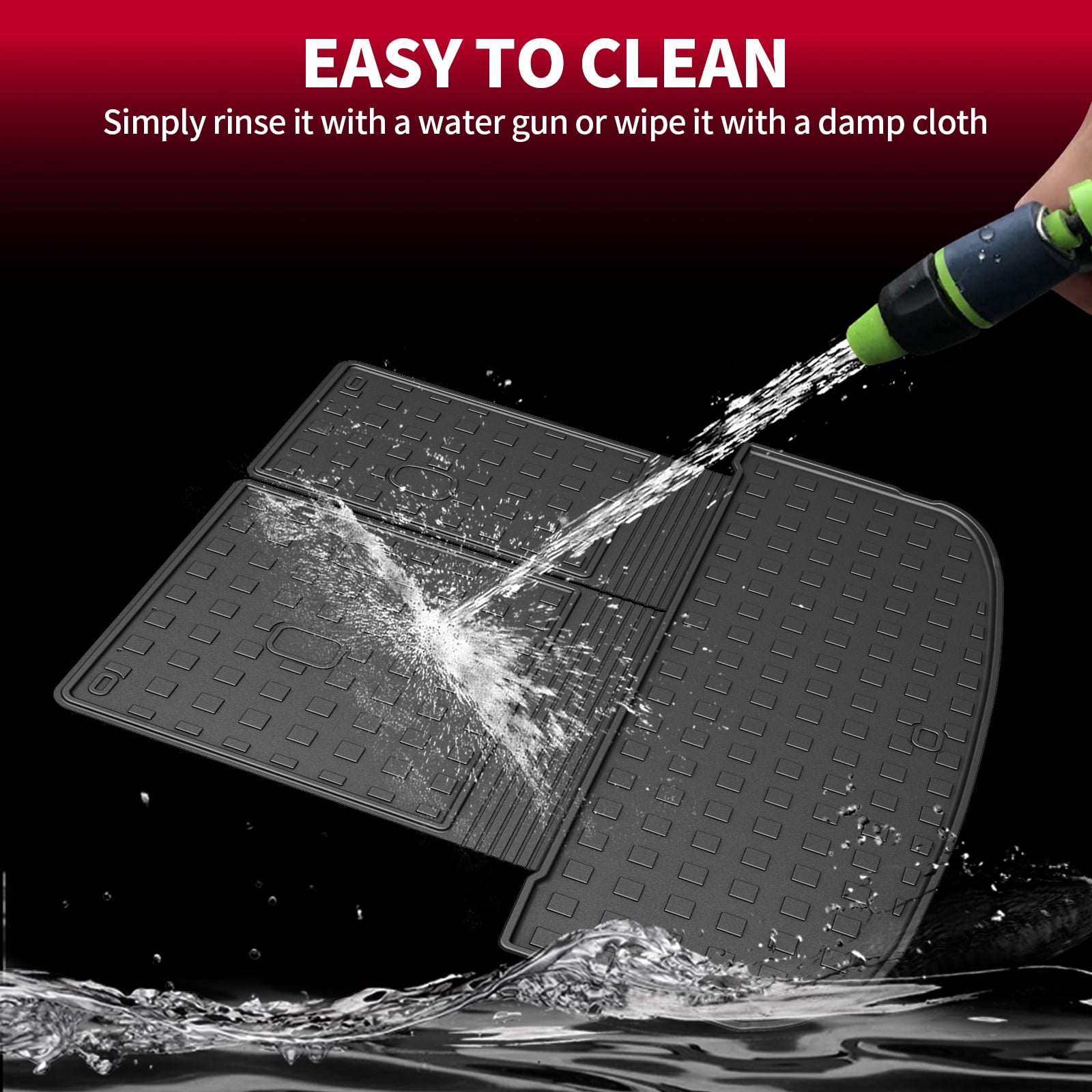 DIKSOAK Original Cargo Liner and Backrest Mats for the 2022-2025 Hyundai Palisade - Custom Fit Trunk Mat and Backrest Mats - All Weather Protection Anti-Skid Car Mats for Palisade