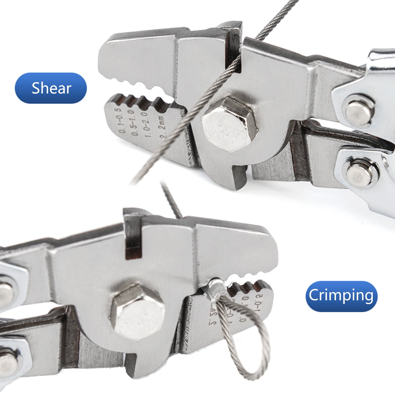 BELOWSYALER Crimp Wire Rope Crimping Tool for Cable Railing Hand Swaging Tool for Aluminum Oval Sleeves Double Ferrules Plier