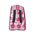 thumbnail image 3 of Kdxio Plaid Heart for Double Compartment Pen Case Oxford Organizer with Zipper Pockets for Students Artists, 3 of 7