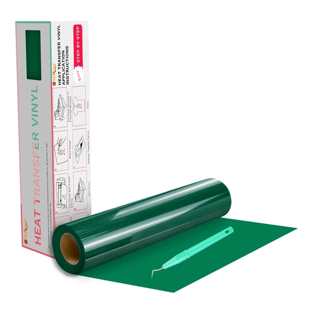 Rollos de vinilo de transferencia de calor HTVRONT, color verde, 30 cm x 6 m, para camisas