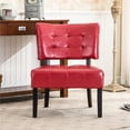 thumbnail image 2 of Easy - Clean Leather | Red Accent Chair for Kids' Room, Is Child - Friendly, 2 of 4