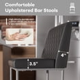 thumbnail image 6 of HomeZeer Counter Height Bar Stools Set of 4, 26" Industrial Kitchen Bar Stools with Back, 350lbs Modern Leather Barstools with Square Padded Seat and Painted Metal Frame for Kitchen Island, Black, 6 of 9