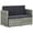 Grey, variant on vidaXL Sofa Black PE Rattan, Powder-Coated Steel, Polyester 2-Seater