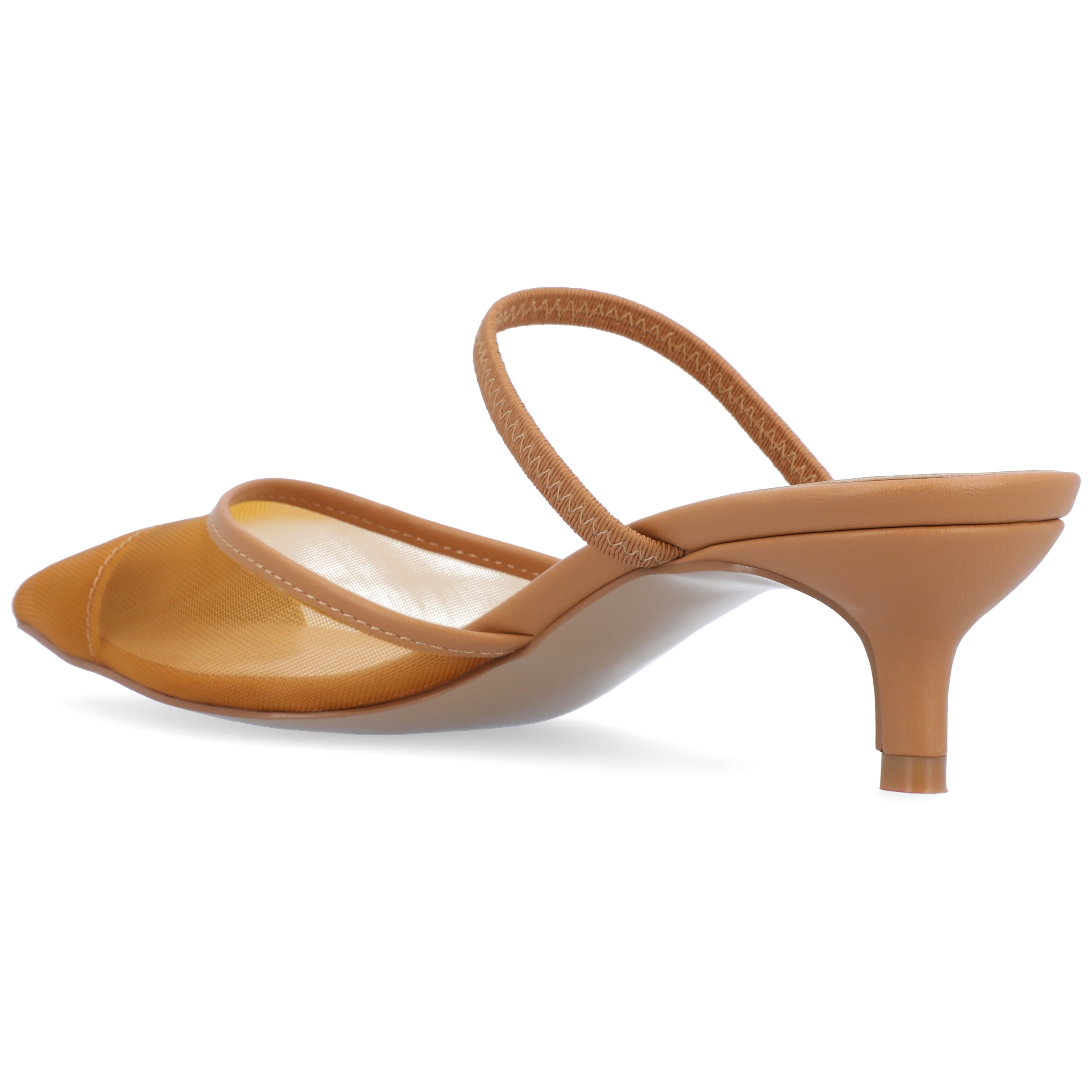 Journee Womens Allana Slip On Kitten Heel Mule Pumps