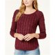 thumbnail image 1 of Maison Jules suéter de punto de cable para mujer, rojo, XS, 1 of 2