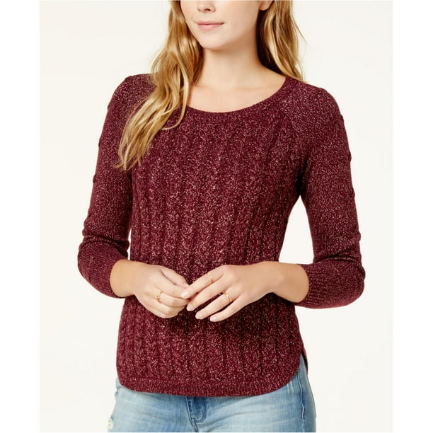 Maison Jules suéter de punto de cable para mujer, rojo, XS