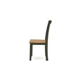 thumbnail image 4 of Benjara BM328093 Gasy Dining Side Chair - Dark Green Solid Wood - Contoured Seat & Brown - Set of 2, 4 of 5