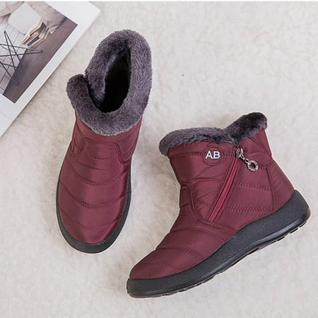 New Fshion Snow Boots for Women Winter Warm Plus Size Cotton Shoes Set Foot Short To Keep Warm XL Snow Boots Black Deal on Clearance!