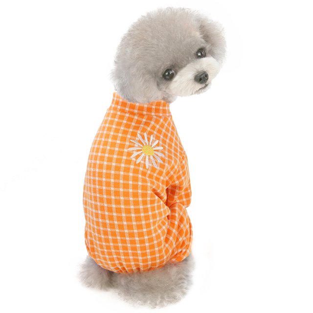 Ropa cómoda y transpirable para el hogar para perros, ropa a cuadros para mascotas, ropa para mascotas, ropa cálida para cuatro pies MFZFUKR BST3001371-2