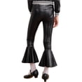 thumbnail image 2 of CHICTRY Girls Shiny Metallic Flared Pants Bell Bottoms Bronzing Cloth Dance Performance Leggings Black 8, 2 of 7