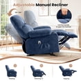 thumbnail image 5 of JMYMRY Rocker Recliner Chair with Vibration Massage and Heating, Cup Holders and Side Pockets, Adjustable Lounge Chair for Living Room, Blue, 5 of 8