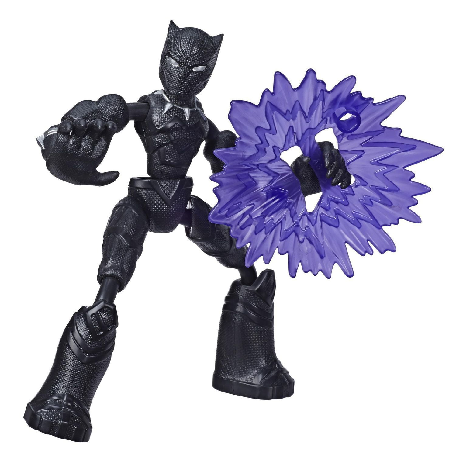 Marvel Avengers Bend And Flex Action Figure Toy, 6-Inch Flexible Black Panther Figure, Includes Blast Accessory