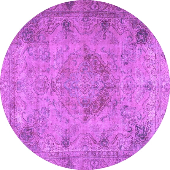 Ahgly Company Indoor Round Persian Purple Traditional Area Rugs, 4' Round