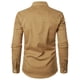 thumbnail image 3 of Blusa y camisa de manga larga con cuello vuelto para hombre, informal, de retazos a cuadros, con botones y cuello vuelto, blusa de manga larga para hombre, 3 of 5